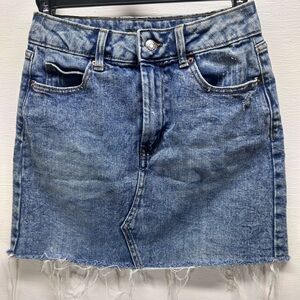 Wild Fable Blue Frayed Mini Skirt